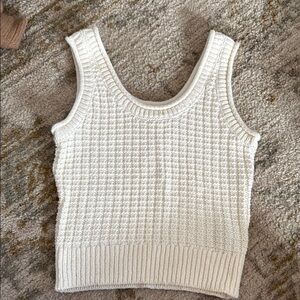 Cream Knit Sleeveless Top